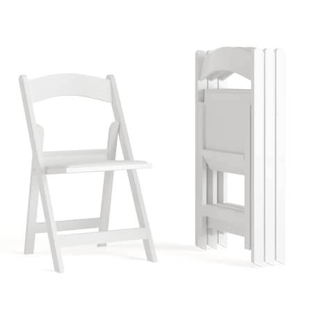 Flash Furniture White Resin Folding Chair, PK4 4-LE-L-1-WHITE-GG